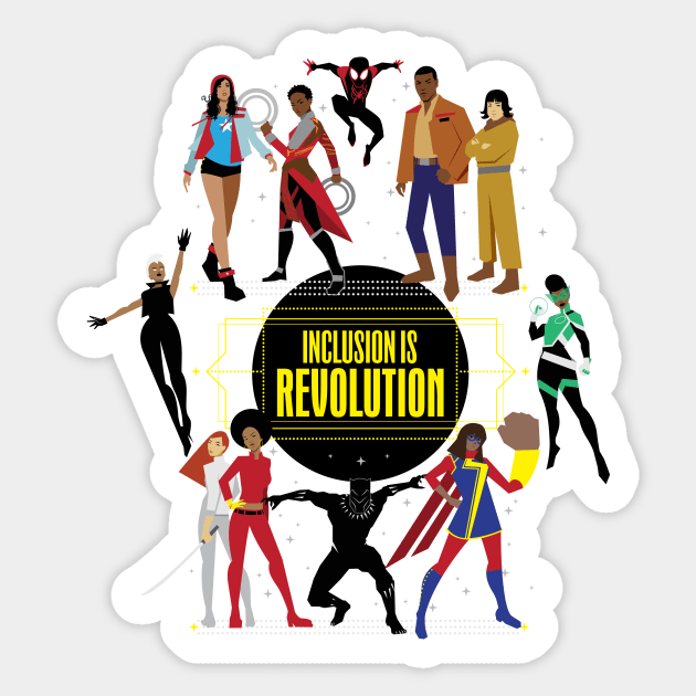 (Black Panther Variant) Inclusion Is Revolution Sticker by ForAllNerds